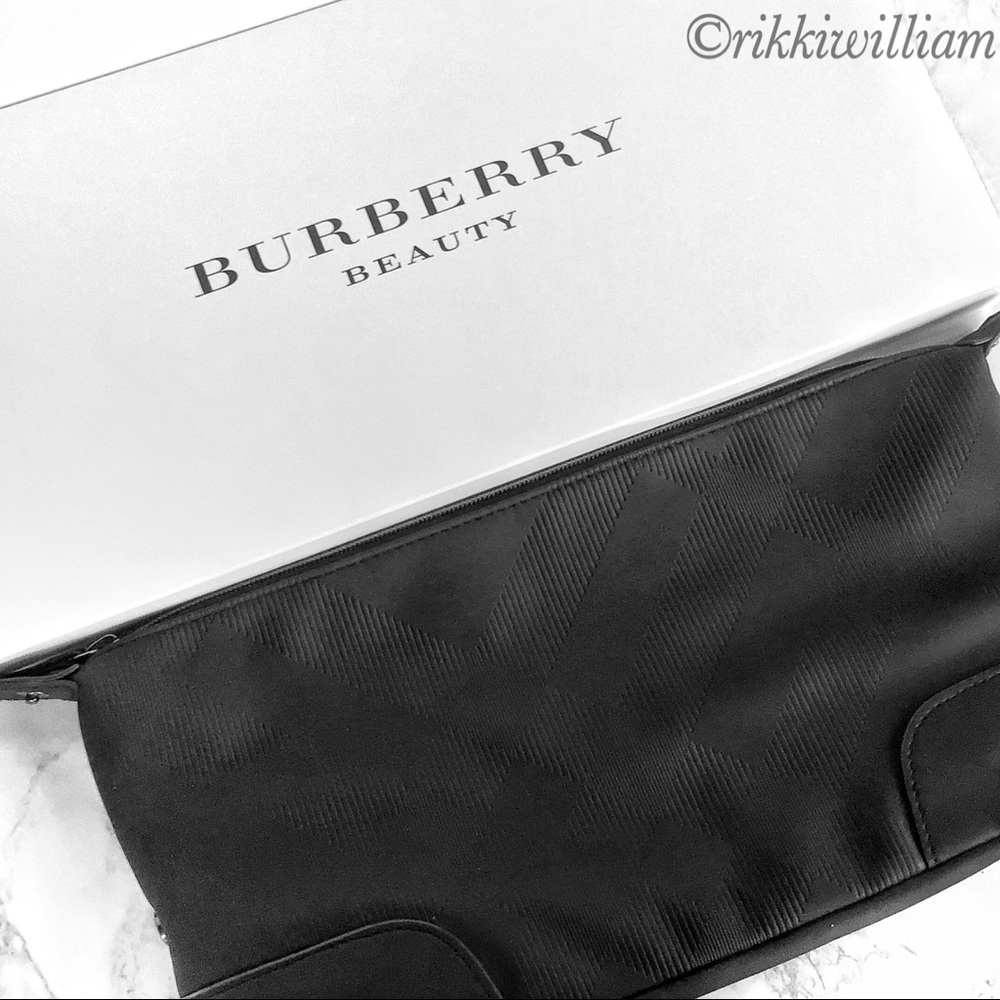 Burberry Beauty Black Cosmetic Makeup Bag Pouch